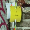 Carte d'identification reversible jaune/blanc pour piquet - lot de 100