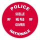 Pastille adhésive rouge sécurisée Police Nationale - lot de 100