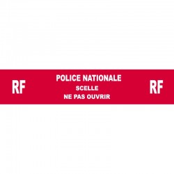 Adhésif rouge sécurisé Police Nationale - 35 mm x 20 m - l'unité