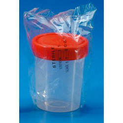 Pot stérile plastique transparent avec couvercle à vis - 100 ml - lot de 10