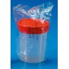 Pots stériles plastique transparents avec couvercle à vis - 100 ml - lot de 10