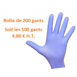 Gant Blue Nitrile non poudré taille S - boite de 200 gants